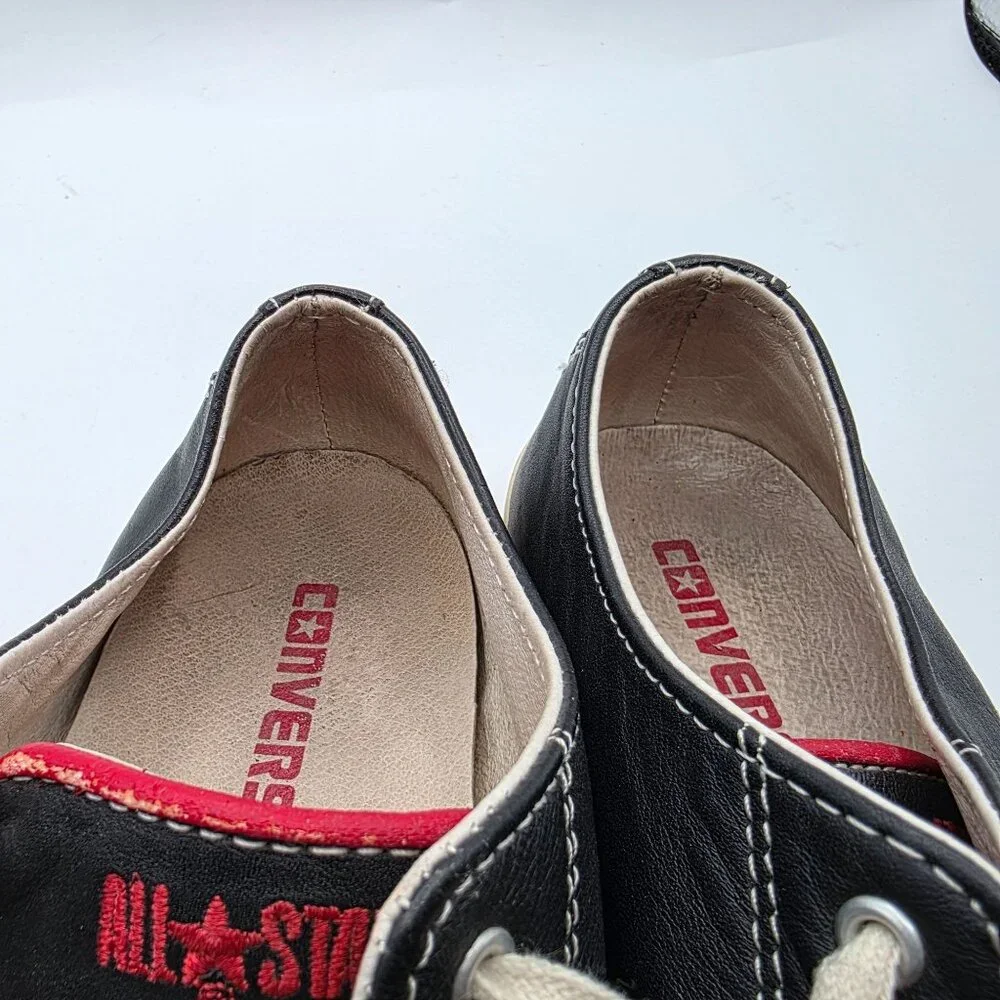 Converse All Star Deluxe Limited Edition Womens 7.5 Black Leather Flat Sneakers
